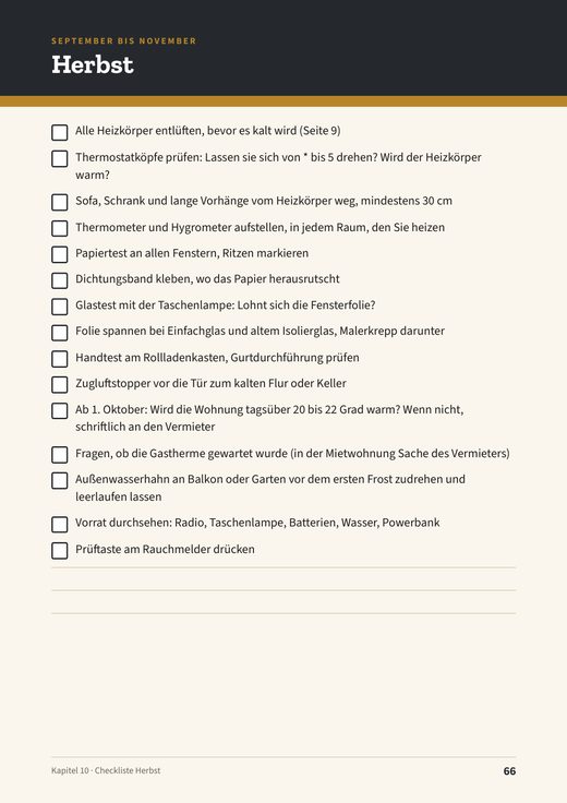 Seite 66: Checkliste Herbst zum Ausdrucken